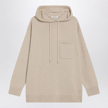  Max Mara Beige wool and cashmere knit hoodie