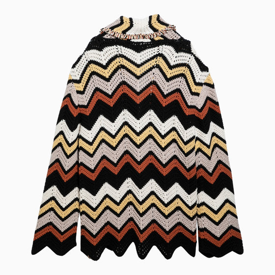 Alanui Cardigan in crochet zig zag multicolore