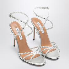  Aquazzura Love Struck silver sandals with crystals