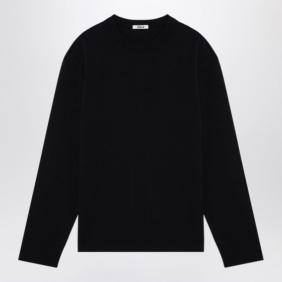 Tekla Black pyjama crew-neck sweater
