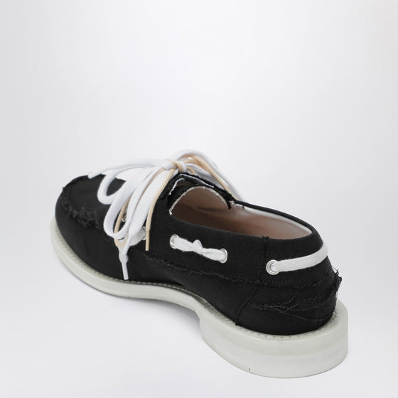 Magliano X D2 Black fabric boat shoes