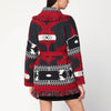 Alanui Cardigan Icon jacquard Ruby/carbone