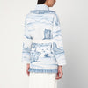 Alanui White/blue Silent Rider cardigan in wool