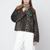 Barbour x GANNI Waxed windbreaker with leopard print