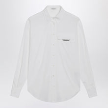  Brunello Cucinelli White shirt with Shiny Flap Detail