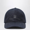 Brunello Cucinelli Grey-blue wool baseball cap