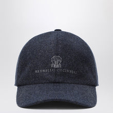  Brunello Cucinelli Grey-blue wool baseball cap