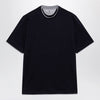 Brunello Cucinelli Crew-neck cotton jersey T-shirt with faux layering, cobalt
