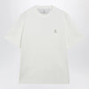 Brunello Cucinelli Crew-neck cotton jersey T-shirt with logo in off white