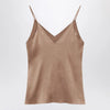 Brunello Cucinelli Light beige silk-blend tank top