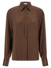 Brunello Cucinelli Stretch Silk Satin Shirt