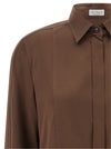 Brunello Cucinelli Stretch Silk Satin Shirt