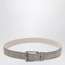  Brunello Cucinelli Greige suede leather belt