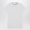 Brunello Cucinelli White crew-neck T-shirt with pendant