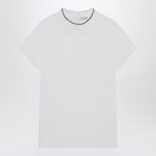  Brunello Cucinelli White crew-neck T-shirt with pendant