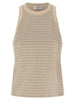 Brunello Cucinelli Dazzling Check Embroidery Top