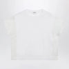 Brunello Cucinelli T-shirt in cotton jersey and organza in white