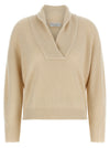Brunello Cucinelli Shawl Neck Ribbed Sweater