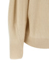 Brunello Cucinelli Shawl Neck Ribbed Sweater