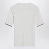 Brunello Cucinelli White cashmere and silk knit top