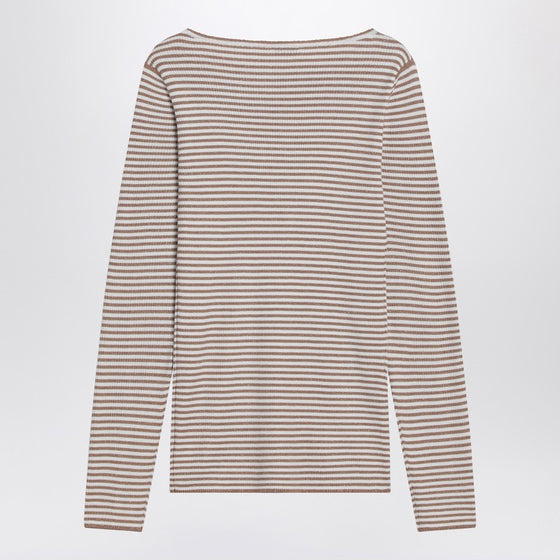 Brunello Cucinelli Sparkling striped sweater in cashmere and silk