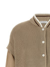 Brunello Cucinelli Organza Sleeve Cardigan