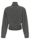 Brunello Cucinelli Ribbed Cardigan With Leather Detail