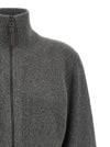 Brunello Cucinelli Ribbed Cardigan With Leather Detail