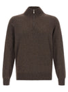 Brunello Cucinelli Brown Half-zip Sweater