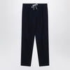 Brunello Cucinelli Navy blue corduroy drawstring pants