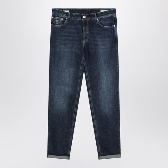 Brunello Cucinelli Dark blue jeans washed effect
