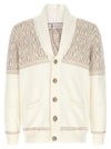 Brunello Cucinelli Braided Jacquard Shoulders Cardigan