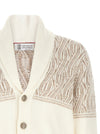 Brunello Cucinelli Braided Jacquard Shoulders Cardigan