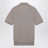 Brunello Cucinelli Light brown cotton knit polo shirt