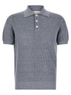 Brunello Cucinelli English Half-ribbed Polo Shirt