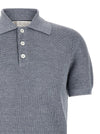 Brunello Cucinelli English Half-ribbed Polo Shirt