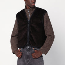  Our Legacy Brown ribbed velvet zip-up waistcoat