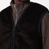 Our Legacy Brown ribbed velvet zip-up waistcoat