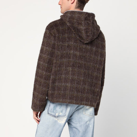 Our Legacy Check-pattern wool-blend sweatshirt