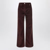 Brunello Cucinelli Wide-leg bordeaux velvet trousers
