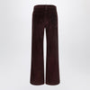 Brunello Cucinelli Wide-leg bordeaux velvet trousers