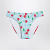 MC2 Saint Barth Madame slip with Vichy and cherries pattern