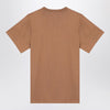 Max Mara Oversized beige cotton T-shirt with logo embroidery