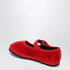 Piedàterre Venezia Red velvet Mary Jane shoes