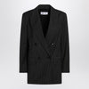 Max Mara Black pinstriped double-breasted wool jacket