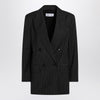 Max Mara Black pinstriped double-breasted wool jacket