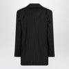 Max Mara Black pinstriped double-breasted wool jacket