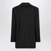Max Mara Black pinstriped double-breasted wool jacket