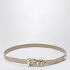Brunello Cucinelli Beige alligator leather belt with silver buckle