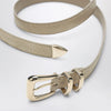 Brunello Cucinelli Beige alligator leather belt with silver buckle